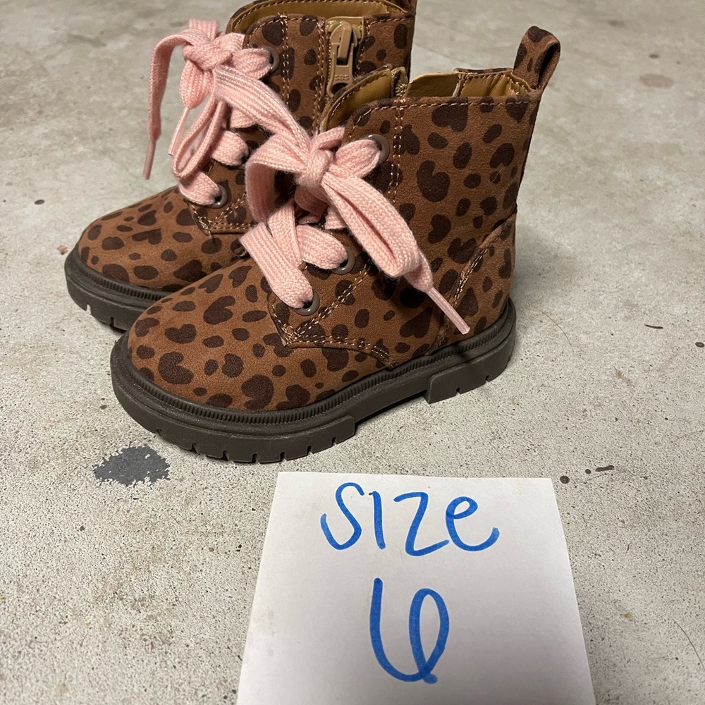 NEW no tag Cheetah Leopard Print Cat & Jack Target brand Toddler girl Boots 6